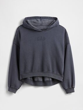 GAP Charcoal navy Cropped Hooded Sweatshirt